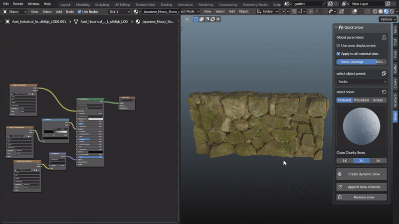 Blender下雪覆盖效果插件 – Quick Snow v4.0插图2 Blender下雪覆盖效果插件 – Quick Snow v4.0