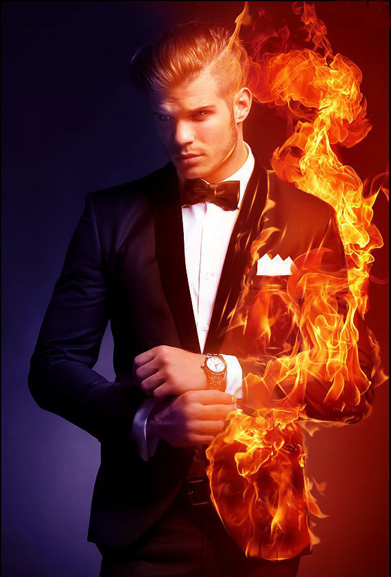 PS合成超酷小贝火焰燃烧效果缩略图