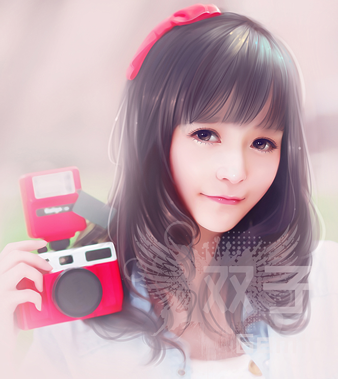 ps将漂亮MM转手绘效果缩略图