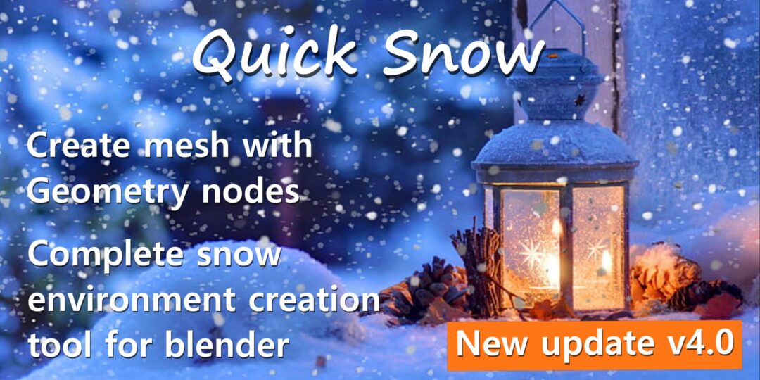 Blender下雪覆盖效果插件 – Quick Snow v4.0插图 Blender下雪覆盖效果插件 – Quick Snow v4.0