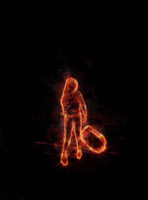 用PS制作一幅燃烧的人物线条画缩略图