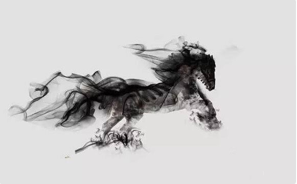 PS使用水墨烟雾笔刷临摹一匹水墨烟雾骏马缩略图