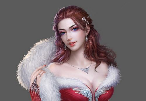 PS鼠绘身穿华丽礼服的CG美女缩略图