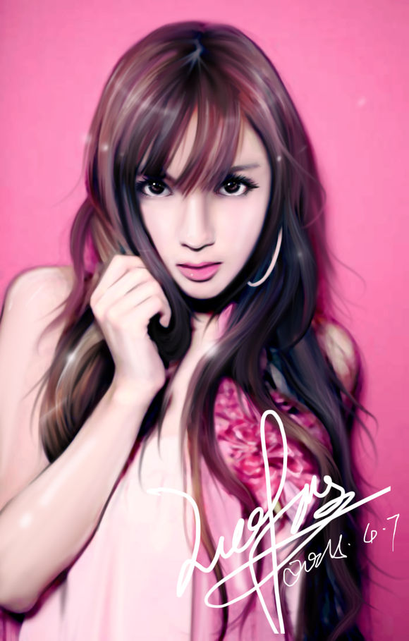 PS将美女照转手绘缩略图