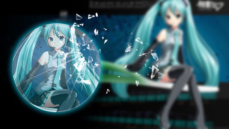 PS创建一个破碎的初音妹子玻璃球缩略图