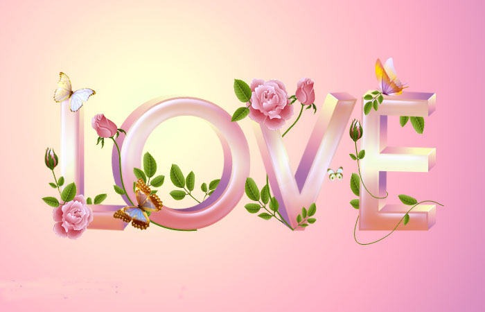 PS制作漂亮的鲜花装饰立体字缩略图