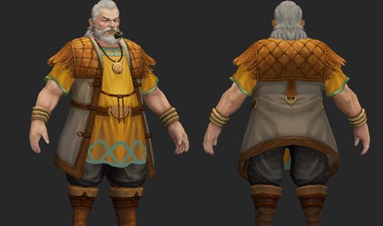 《抽烟的老年人》贴图绘制缩略图