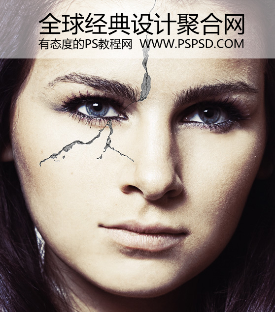 PS快速在人物脸上制作裂纹效果缩略图