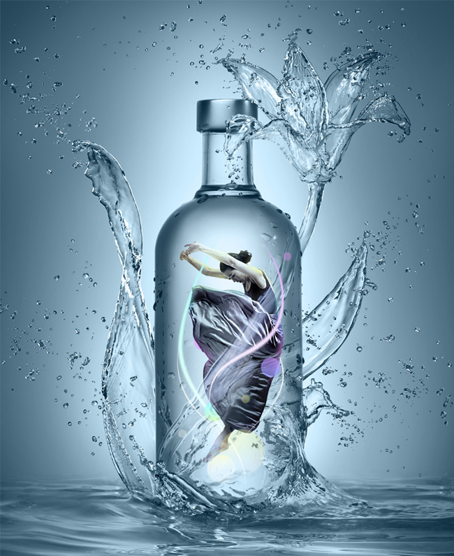 PS合成在玻璃瓶中翩翩起舞的女孩缩略图