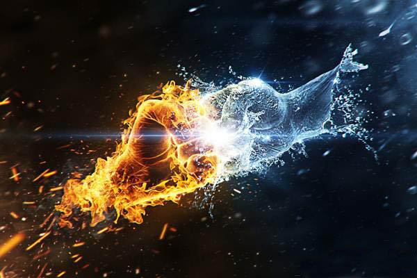 PS合成冰与火的拳头对决缩略图