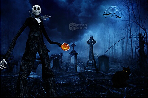 一个简单的黑暗风格的万圣节合成缩略图