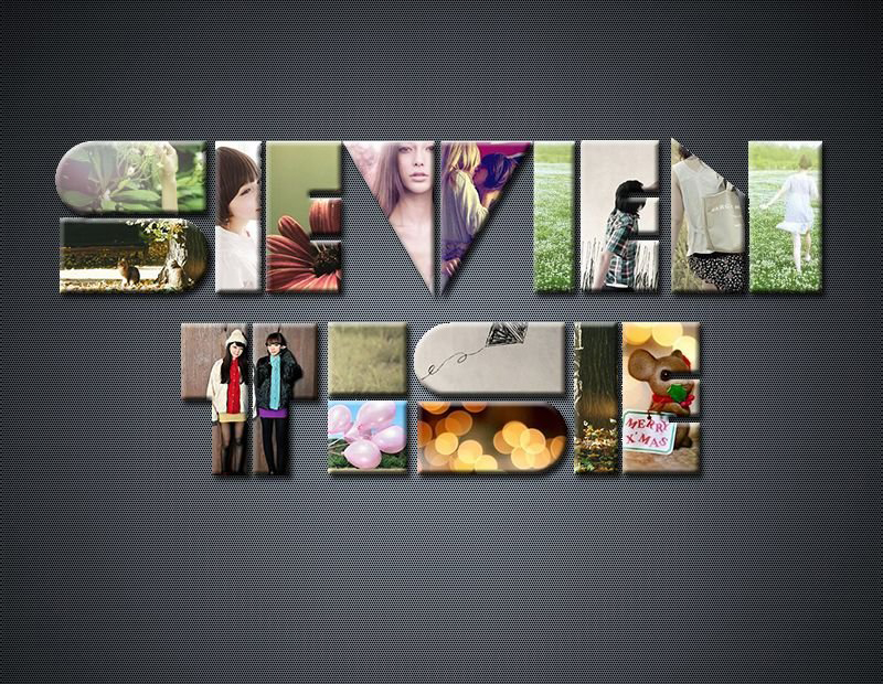 PS制作漂亮的图片拼接文字缩略图