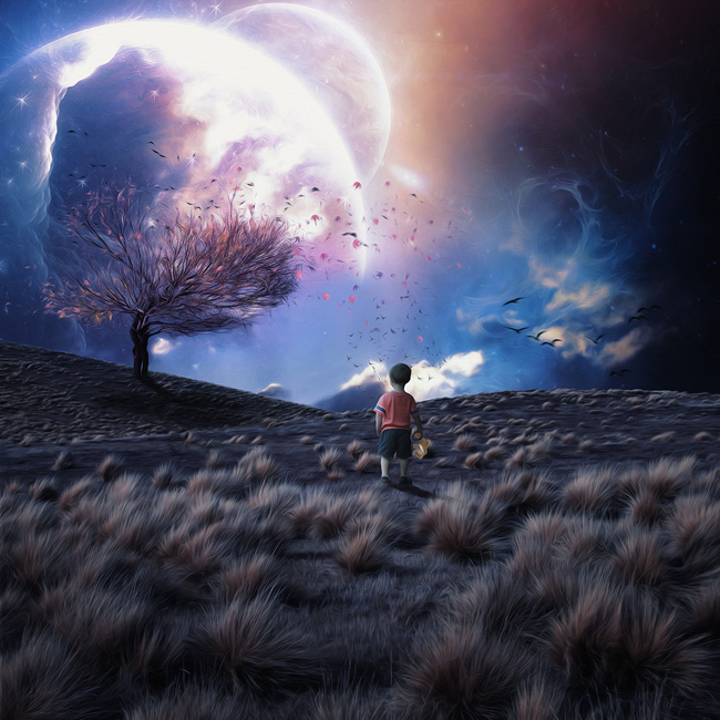 PS教你合成仰望星空的小孩缩略图