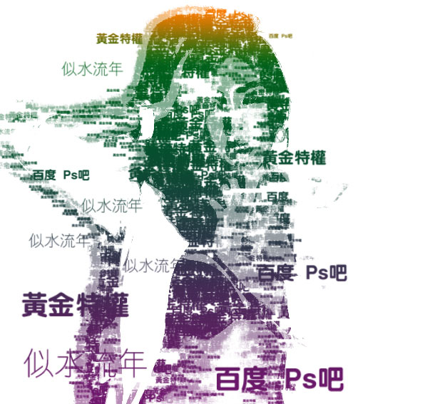 PS制作美女文字人像缩略图