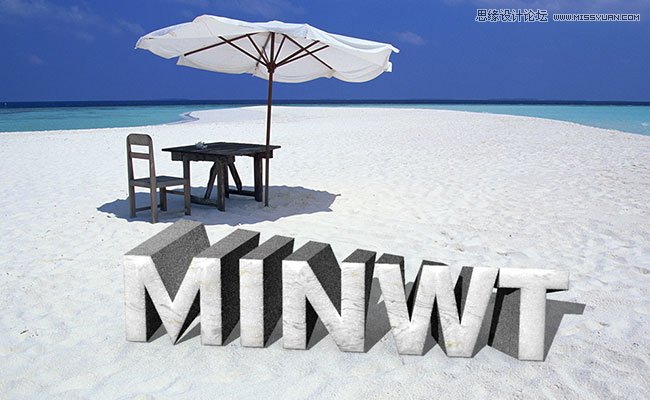 PS制作沙滩立体字体缩略图