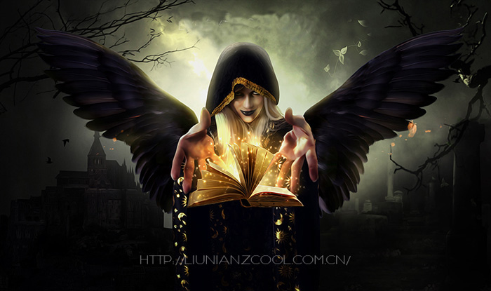 PS合成翻阅魔法书的巫师缩略图