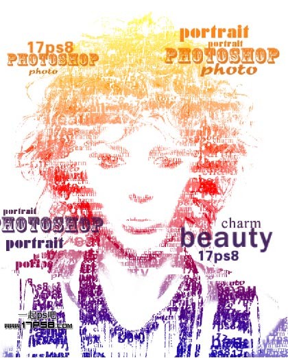 PS设计制作炫彩的文字人像缩略图