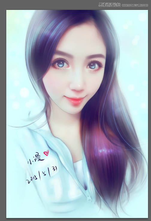 PS将大眼萌妹转手绘处理缩略图