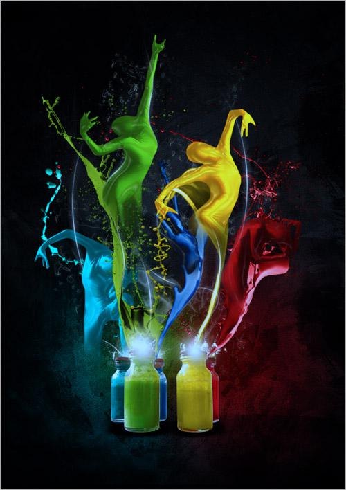 PS特效教程：制作轻柔灵动的颜料舞者缩略图