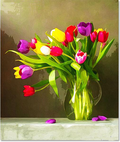 PS将鲜花转成水彩画缩略图