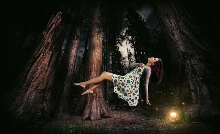 PS图像合成：打造女孩在森林里漂浮的效果缩略图