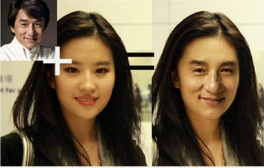 PS图像合成：将刘亦菲与成龙的脸合成一张脸缩略图