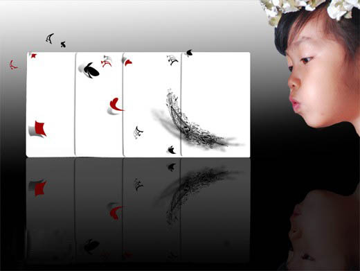 PS制作扑克牌上数字被吹走的效果缩略图