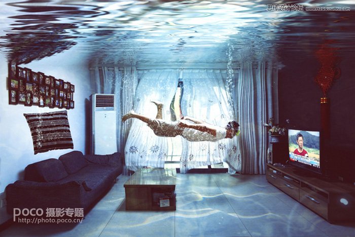 PS将房间合成水底世界效果缩略图