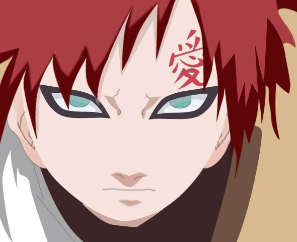 PS简单十步鼠绘火影人物我爱罗头像缩略图