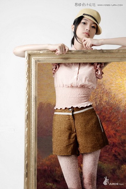 PS将美女人像做成相框油画效果缩略图