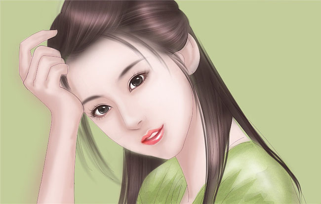 PS鼠绘小说封面的清纯古装美女缩略图